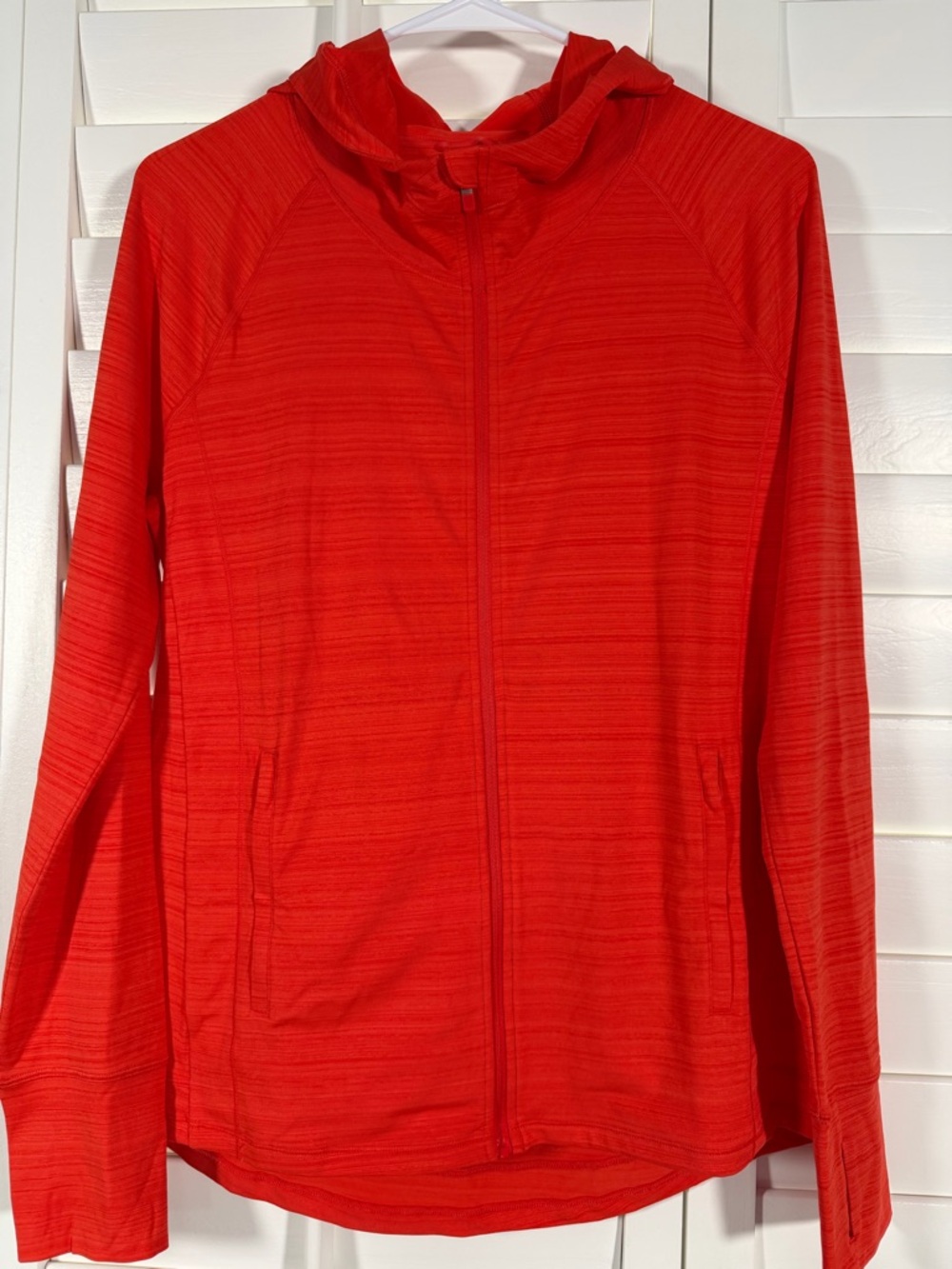 Women’s Athleta Orange Full Zip Hooded Athletic Jacket, M/P